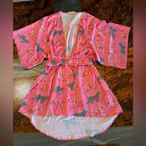 Judith March Pink Holiday Kimono Robe, Medium, Brand New Never Worn